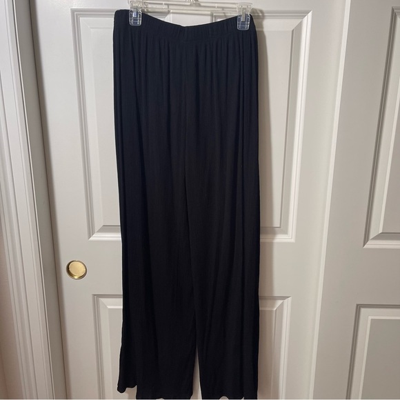 NWOT Kona Sol Pull-On Beach Coverup Split-Leg Front-Tie Pants Black Gauze XL - Picture 6 of 12
